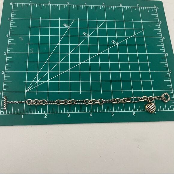 Vintage David Yurman Figaro Link Bracelet With Heart Charm - Picture 5 of 5